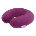 VIAGGI U Shape Round Memory Foam Soft Travel Neck Pillow for Neck Pain Relief Cervical Orthopedic Use Comfortable Neck Rest Pillow - Eggplant
